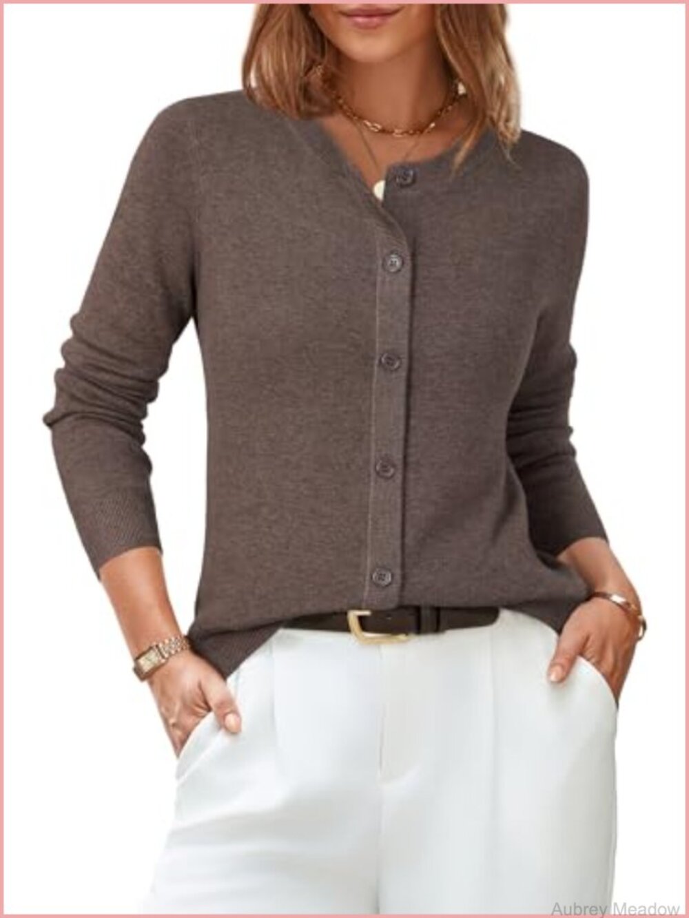 Wool Blend Button Down Cardigan Sweater Business Casual Long Sleeve